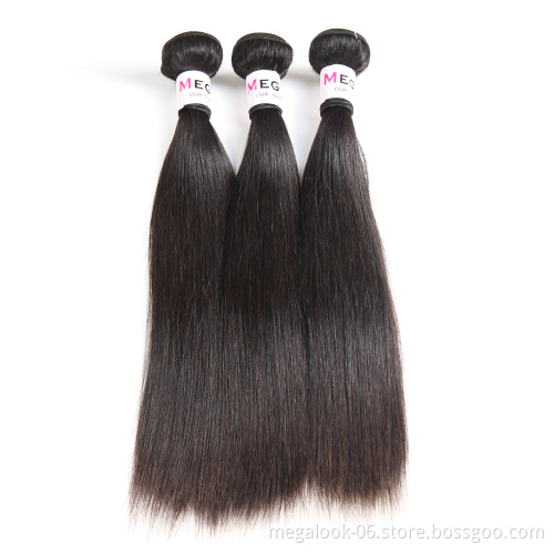 MEGALOOK Wholesale Price 100% Human Free Sample Hair Bundles,10A Straight Hair Extension Virgin Cuticle Aligned Hair